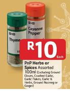 PnP Herbs Or  Spices-100ml Each