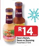 Steers Relish, Sauce Or Dressing- 375ml Each