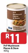 PnP Mushroom Piece & Stem-405g Each