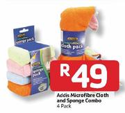Addis Microfibre Cloth & Sponge Combo - 4 Pack