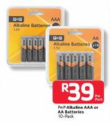 PnP Alkaline AAA Or AA Batteries-10 Per Pack