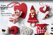 Tree Decorations Red & White-Each