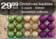 Christmas Baubles 6 Pack 50mm-Per Pack