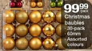 Christmas Baubles 30 Pack 60mm-Per Pack