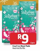 Stayfree Maxi Pads Assorted-8s/10's Pack