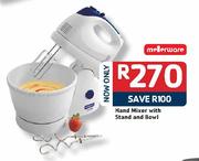 Hand Mixer With Stand And Bowl