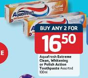 Aquafresh Extreme Clean Whitening Or Polish Action Toothpaste Assorted-2x100ml