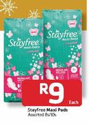 Stayfree Maxi Pads Assorted -8s/10's Pack