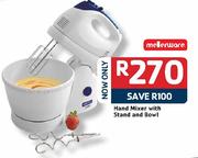 Mellerware Hand Mixer With Stand & Bowl