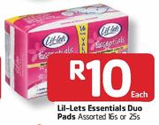 Lil-Lets Essentials Duo Pads Assorted- 16's/25's Each