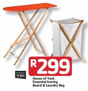  House Of York Essential Ironing Board &Laundry Bag