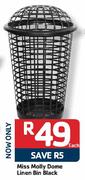 Miss Molly Dome Linen Bin Black - Each