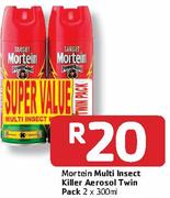 Mortein Multi Insect Killer Aerosol Twin Pack-2x300ml Each