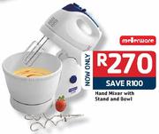 Melerware Hand Mixer With Stand And Bowl-Each