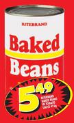 Ritebrand Baked Beans In Tomato Sauce-410g Each