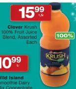 Clover Krush 100% Fruit Juice Blend Assorted-1.5L