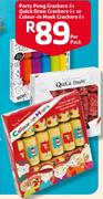Party Pong Crackers 6s Quick Draw Crackers 6s Or Colour In Mask Crackers 6s-Per Pack