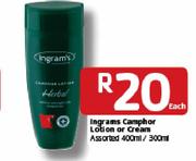 Ingrams Camphor Lotion Or Cream Assorted 400ml/300ml