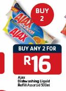 Ajax Dishwashing Liquid Refill - 2X500ml