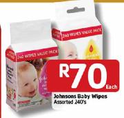 Johnsons Baby Wipes-240's