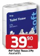 PnP Toilet Tissue 2 Ply Assorted-9's