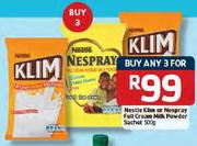 Nestle Klim Or Nespray Full Cream Milk Powder Sachet3x500g