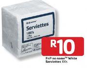 Pnp No Name White Serviettes -100's