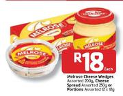 Melrose Cheese Wedges 200g, Cheese, Spread 250g Or Portions Assorted-12 x 18g