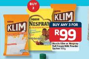 Nestle Klim Or Nespray Full Cream Milk Powder Sachet-2x500g Each