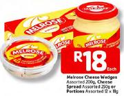 Melrose Cheese Wedges Assorted 200g, Cheese Spread Assorted 250g Or Portions Assorted-12x18g Each