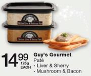 Guy's Gourmet Pate Liver & Sherry Mushroom & Bacon-125g Each