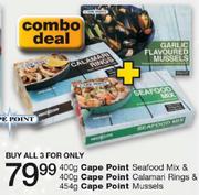 Seafood Mix 400g & Calamari Rings 400g & mussels 454g