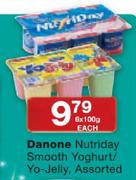 Danone Nutriday Smooth Yogurt/Yo Jelly Assorted-6x100gm Each