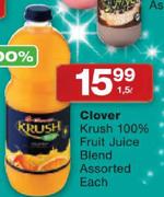 Clover Krush 100% Fruit Juice Blend Assorted-1.5Ltr