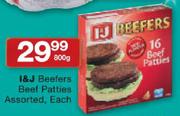 I&J Beefers Beef Patties-800gm