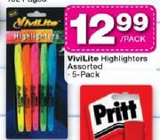 Vivilite Highlighters Assorted-5's Pack