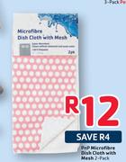 PnP Microfibre Dish Cloth With Mesh-2 Pack