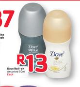 Dove Roll-on Assorted-50ml Each
