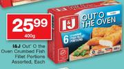 I&J Out'O The Oven Crumbed Fish Fillet Portions-400G