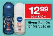Nivea Roll-On For Men/Ladies-50ml Each