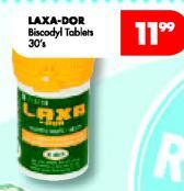 Laxa-Dor Biscodyl Tablets-30's