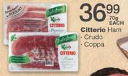 Citterio Ham Crudo Coppa-70g Each