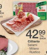 Citterio Salami Milano Rustico-70g Each