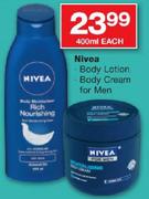 Nivea Body Lotion Body Cream For Men-400ml Each