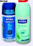 Nivea Roll-On Anti-Perspirant for Ladies/Men-50ml Each