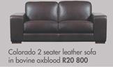 Colorado 2 Seater Leather Sofa In Bavine Oxblood
