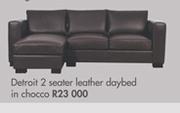 Detroit 2 Seater Leather Daybed In Chocco