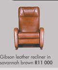 Gibson Leather Recliner In Savannah Brown