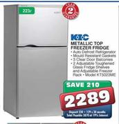 KIC Metallic Top Freezer Fridge-223L
