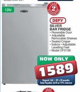 Defy Silver Bar Fridge-120L